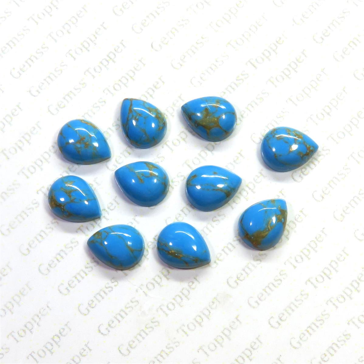 Blue Mohave Turquoise 5x8 mm Pear Cabochon
